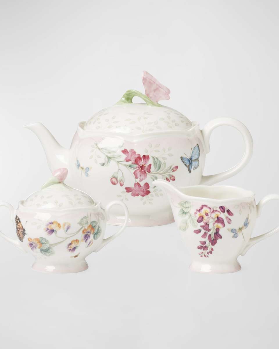Pink Ombre Butterfly Meadow 3-Piece Tea Set